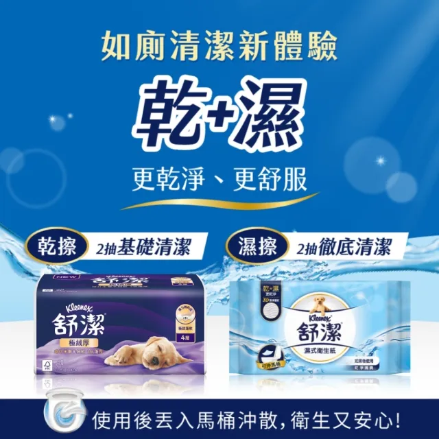 【Kleenex 舒潔】極絨厚抽取衛生紙 60抽x48包*2箱