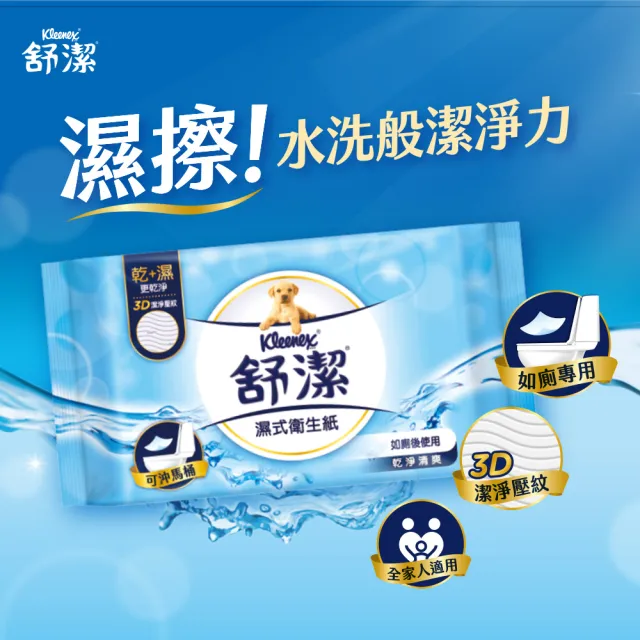 【Kleenex 舒潔】濕式衛生紙 一般款40抽x16包*2箱