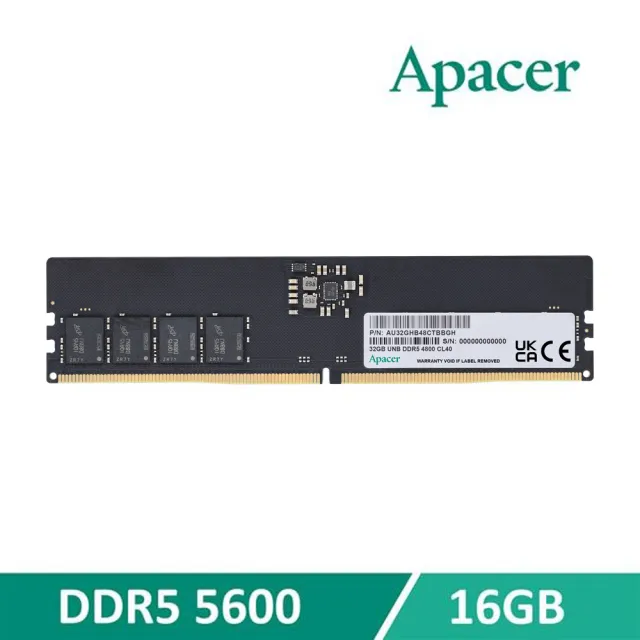 2入組【Apacer 宇瞻】DDR5 5600 16GB 桌上型記憶體(PC RAM DDR5 16Gx2 _32G)
