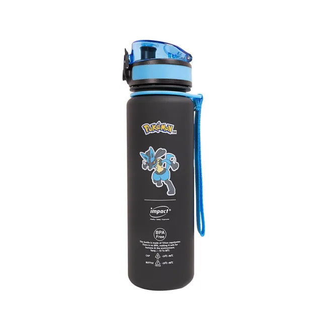 【IMPACT 怡寶】寶可夢路卡利歐Tritan水壺/水杯/水瓶(500ML) 附提繩-黑藍 IMPKMB08RB