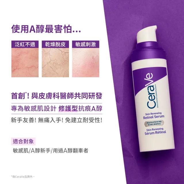 【CeraVe 適樂膚】極抗痕刷A必備組★極抗痕A醇緊緻修護精華 30ml+極抗痕多緊緻修護霜 48g