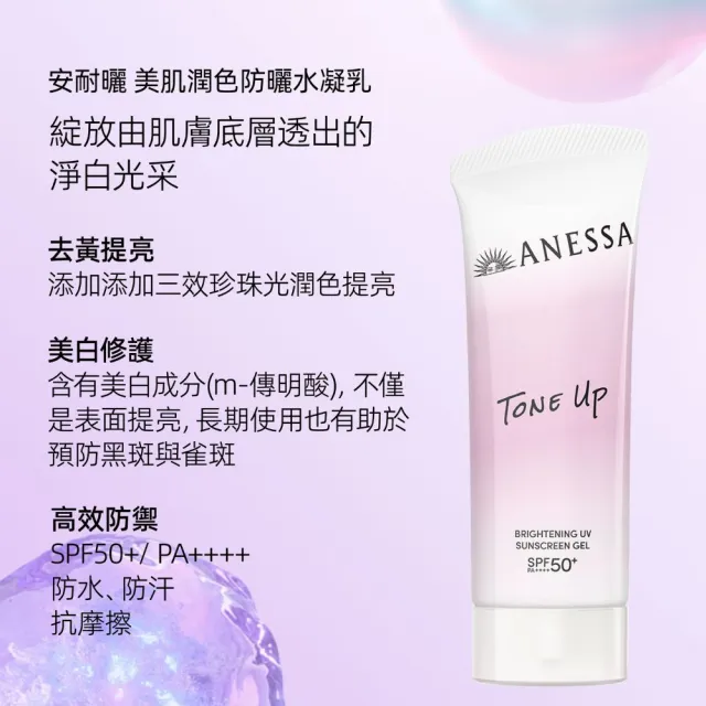 【ANESSA 安耐曬】妝前防曬水凝乳2入超值組（膠原保濕/美肌潤色任選）