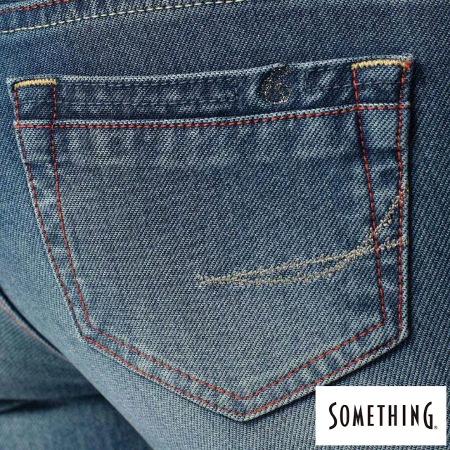 【SOMETHING】女裝 NEO FIT 保溫窄直筒牛仔褲(拔淺藍)