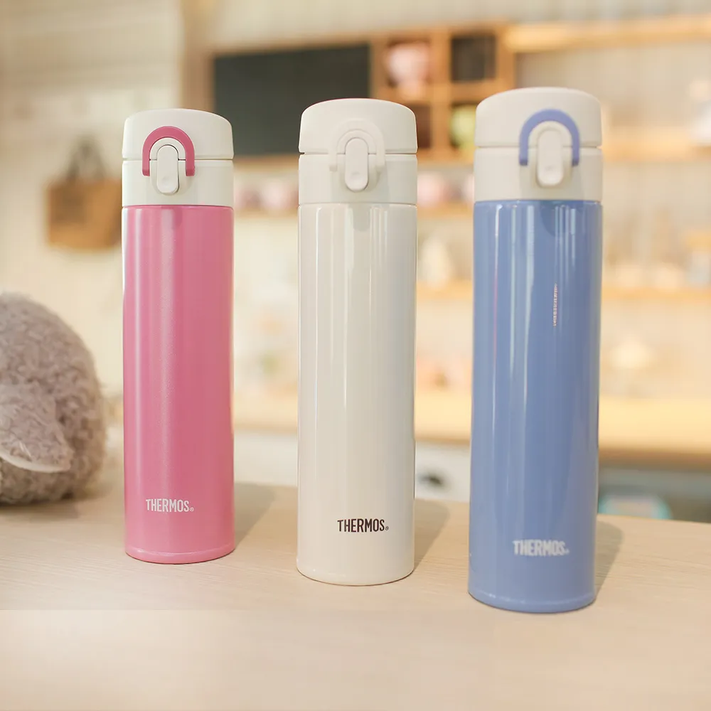 【THERMOS 膳魔師】不鏽鋼超輕量彈蓋真空保溫瓶400ml(JNI-401)