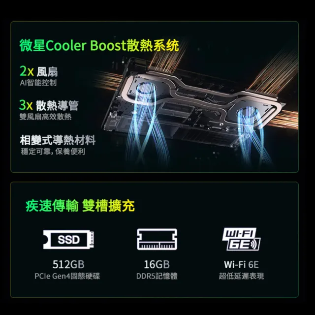 【MSI 微星】15.6吋 Core7 RTX5060 電競筆電(Cyborg 15 Max/Core 7-240H/16G/512G SSD/W11/C2WF-007TW