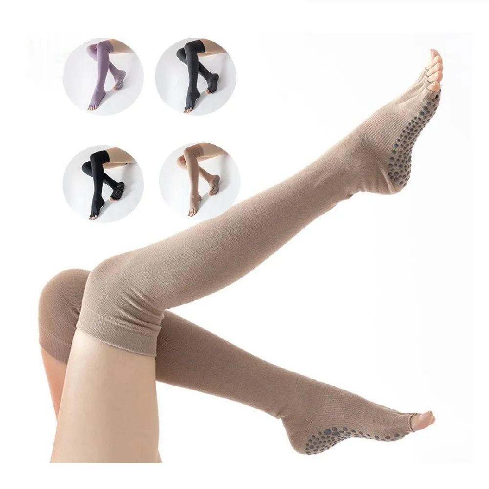 【Porabella】襪子 露指壓力襪 止滑 素色壓力襪 美腿襪 睡眠襪 運動長襪LEG SOCKS