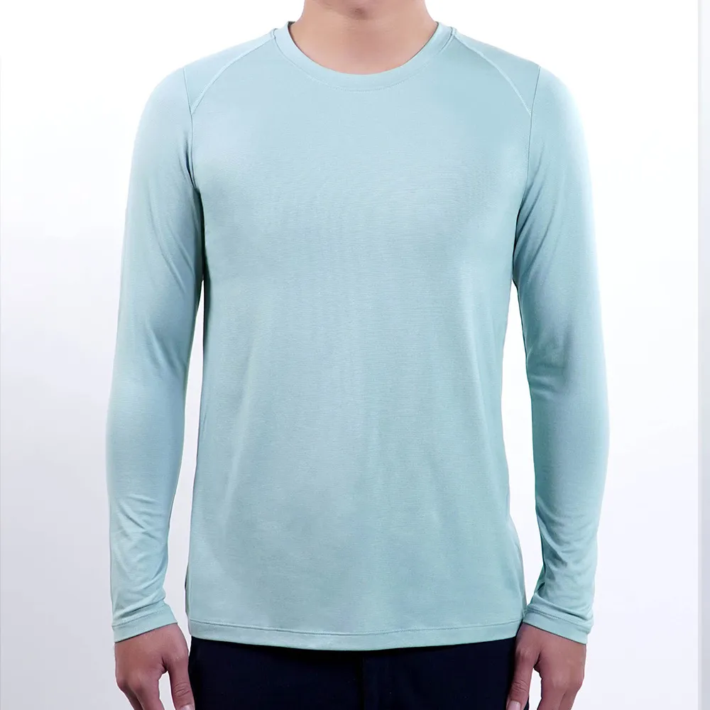 【EASY SHOP】iONNO-α溫控機能衣-溫感平衡波纖維好眠男仕長袖上衣(藍)