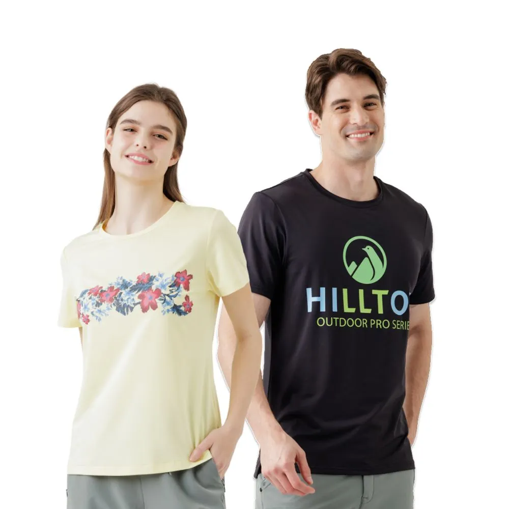 【Hilltop 山頂鳥】獨家特談-男/女/童款Polygiene抗菌抗UV吸濕快乾彈性T恤(短袖/印花/LOGO/素面/多款任選)