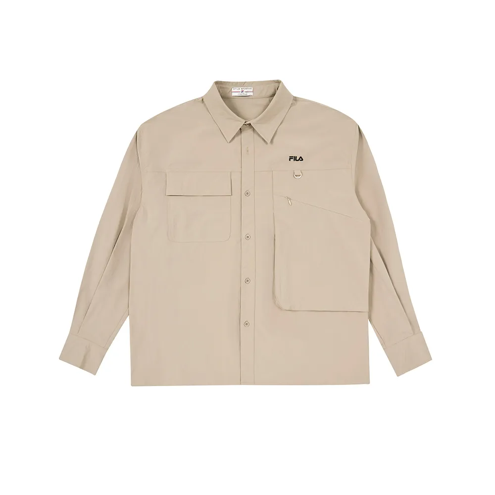 【FILA】FILA 男平織襯衫-沙棕 1WSA-1104-BG