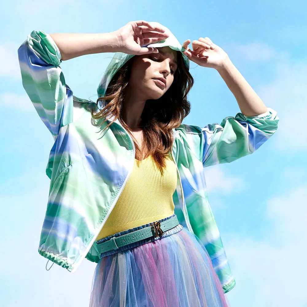 【iROO】水波紋風衣外套