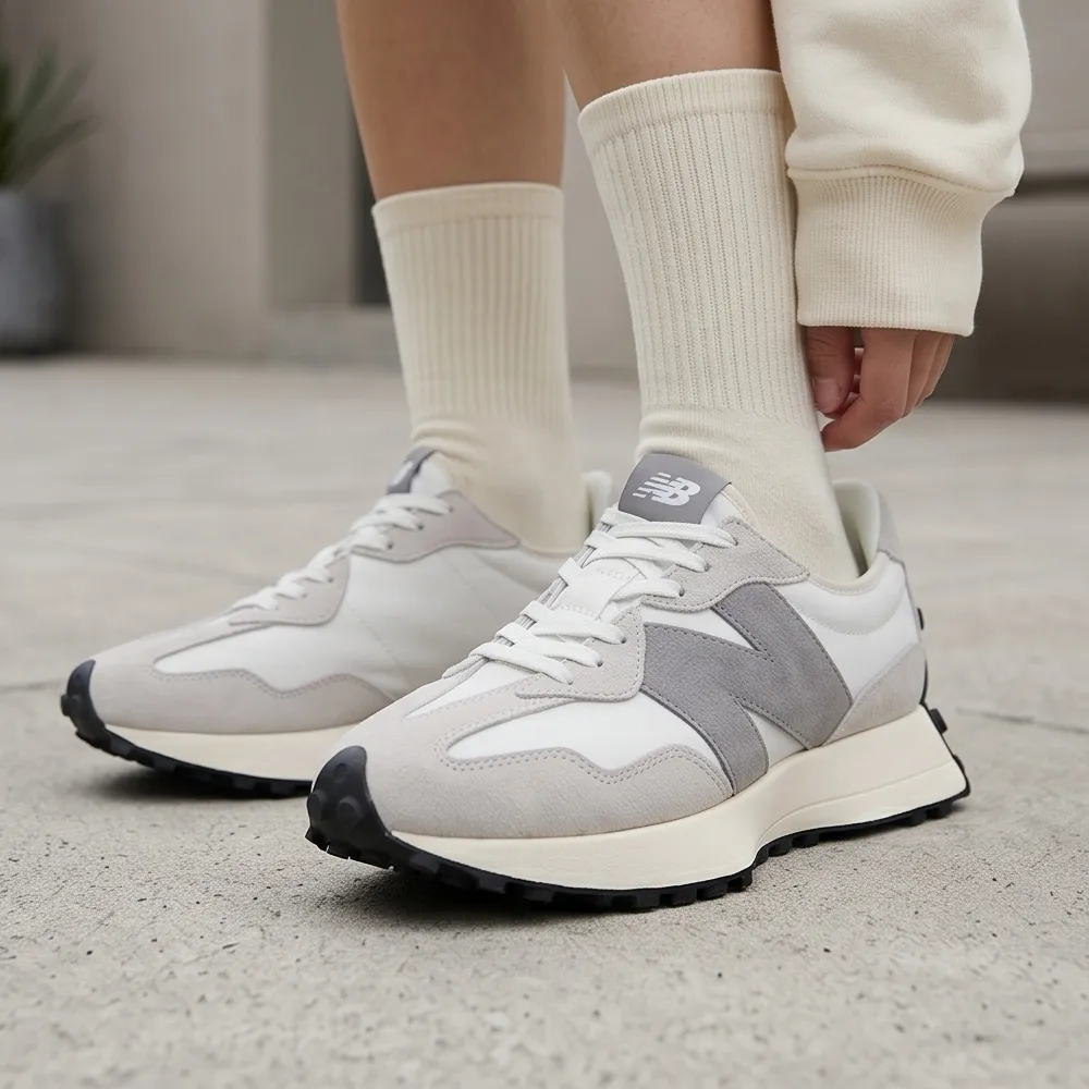 【NEW BALANCE】NB 327復古鞋/運動鞋_中性_芝麻牛奶灰_MS327WE-D