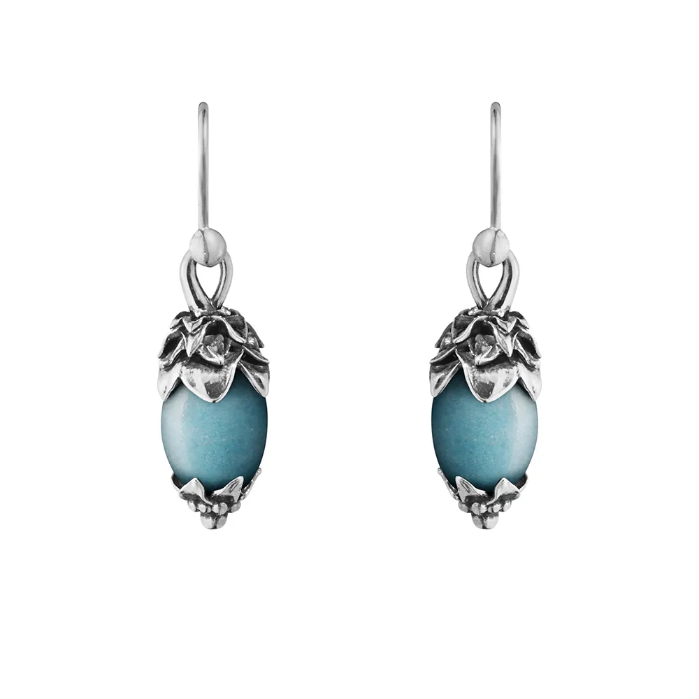 【Georg Jensen 喬治傑生】2026 HERITAGE 耳環(氧化純銀 藍石英)
