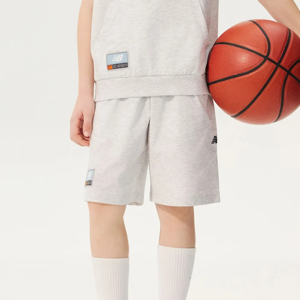 【NEW BALANCE】NB 童裝 短褲_7VG2210WLGR_男童/女童_淺灰色