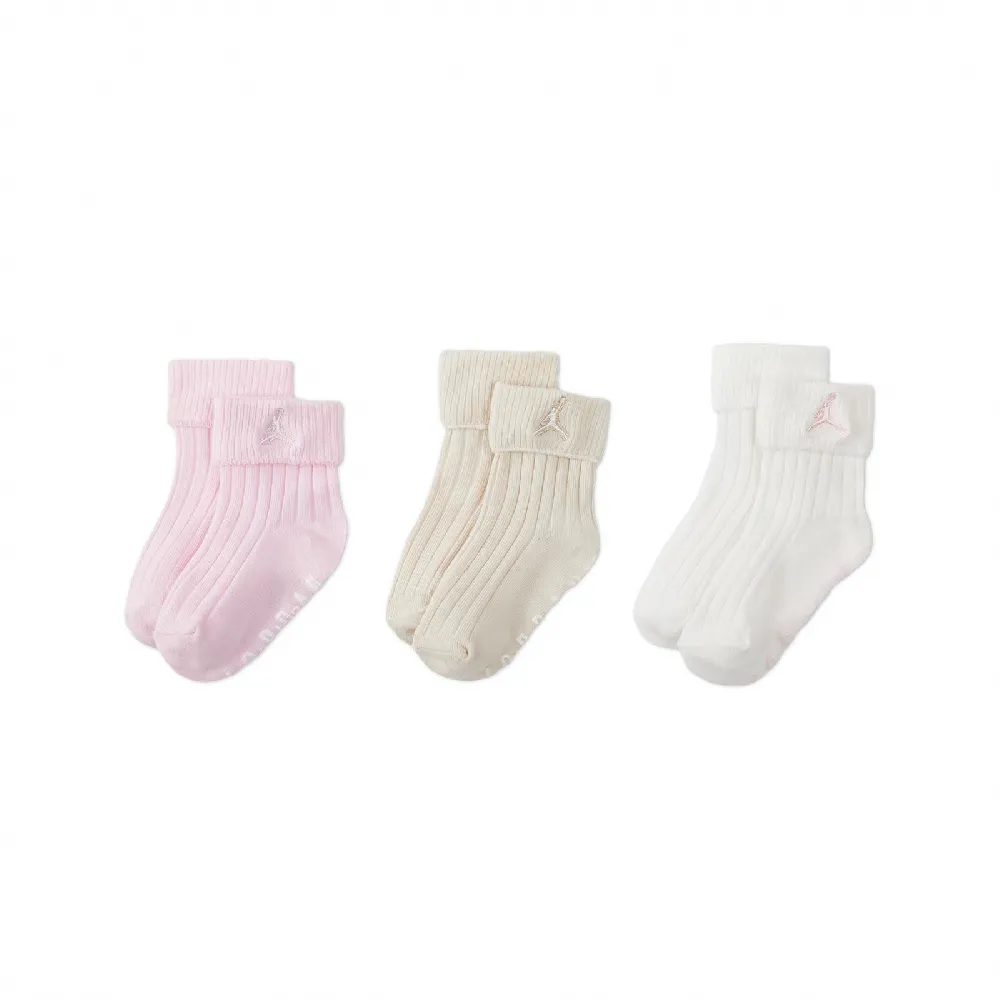 【NIKE 耐吉】休閒襪 Non Slip Lightweight 小童 寶寶襪 童襪 嬰兒 喬丹 3雙入(JD2523101TD-003)