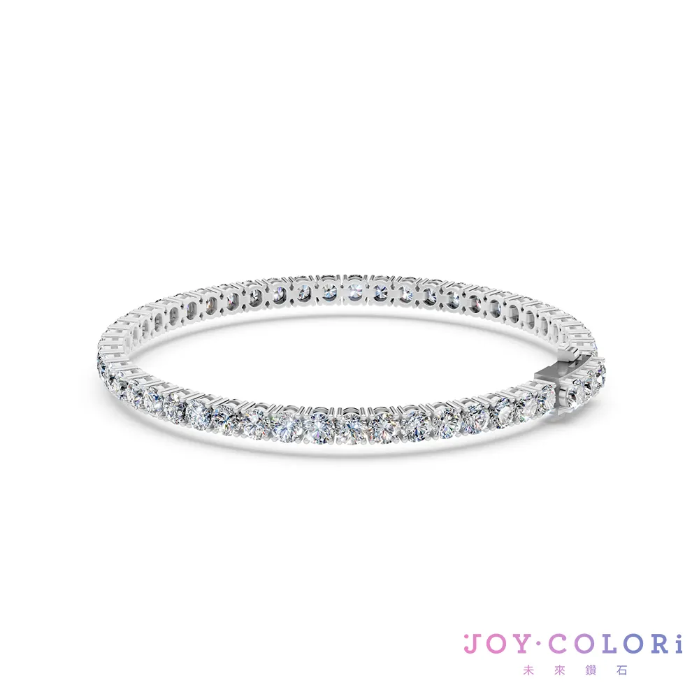 【JOY COLORi 未來鑽石】10K金 總重5克拉 鑽石手鍊 網球手鍊(培育鑽石 Eternity 永恆系列 BRJ302LGVB)