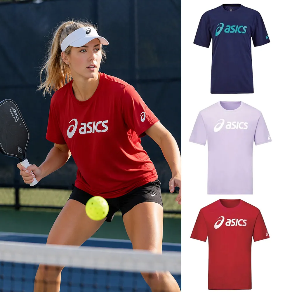 【asics 亞瑟士】男女款運動短袖T恤-台灣製 LOGO 吸濕排汗 休閒 運動 上衣(2033C183-001)