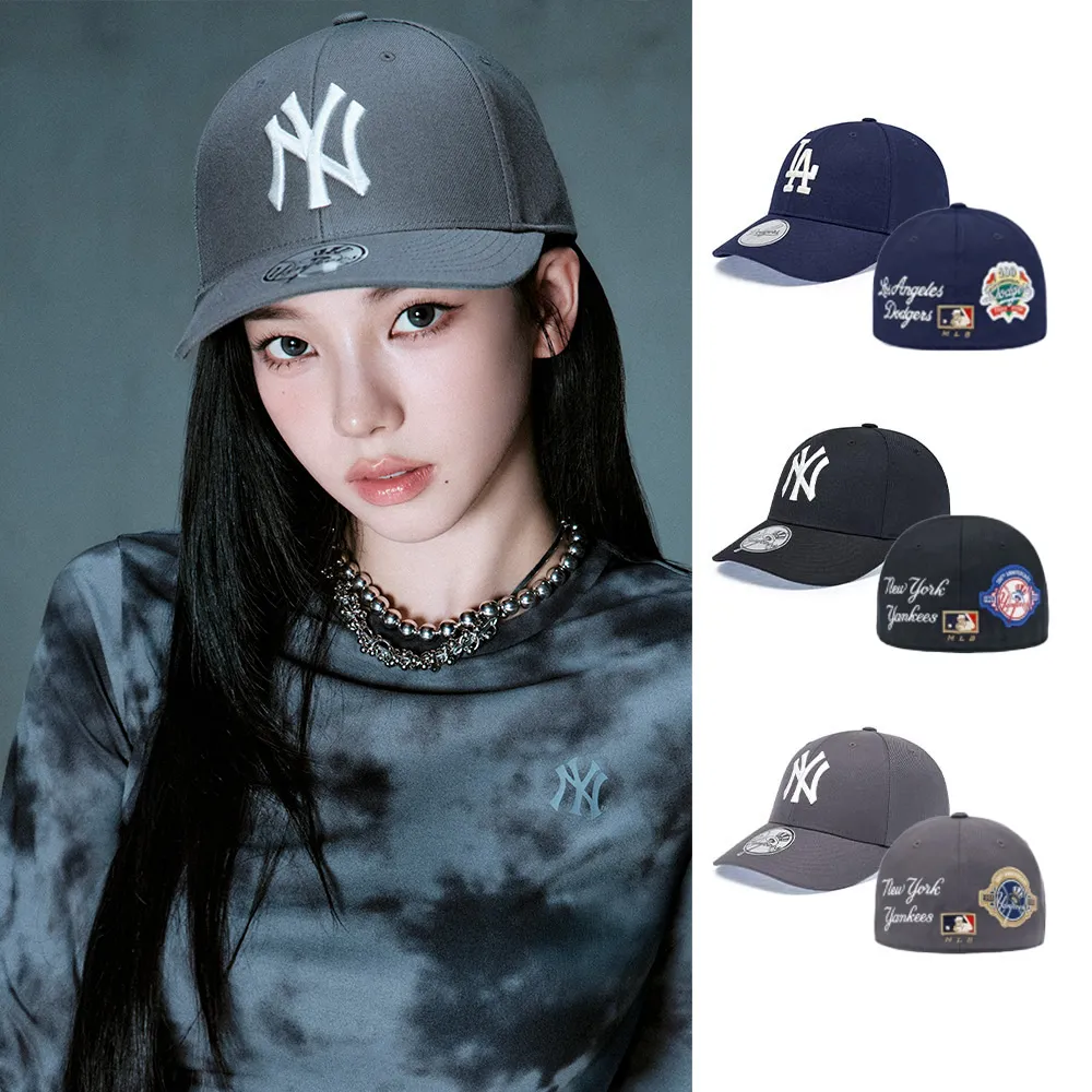 【MLB】硬頂棒球帽 全封帽 KARINA同款/TWS同款 道奇/洋基隊 (3ACPBB26N-三款任選)