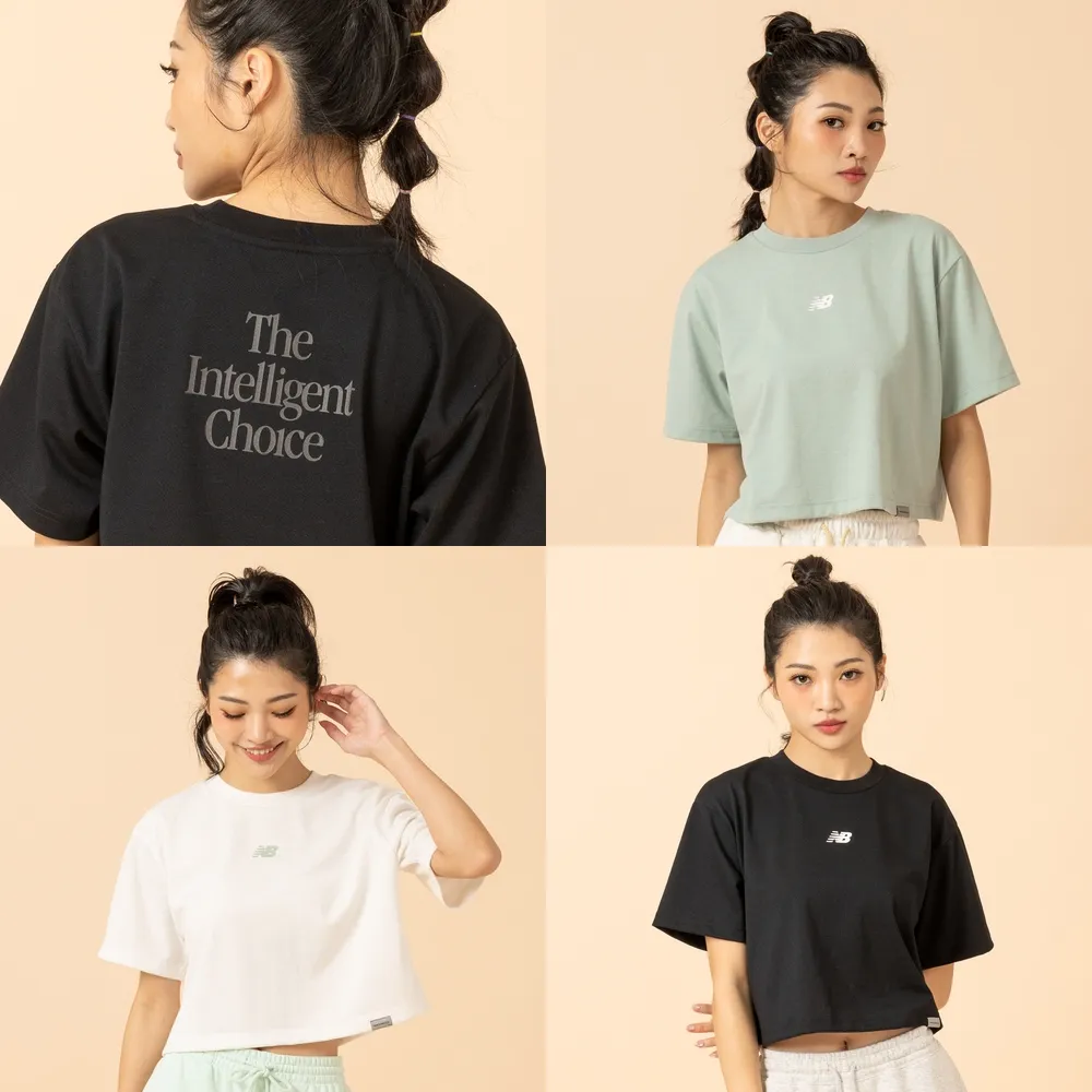 【NEW BALANCE】NB 短版LOGO短T_女性_黑/綠/米白_WT61B2G9BK_WT61B2G9MCN_WT61B2G9SST(美版 版型偏大)