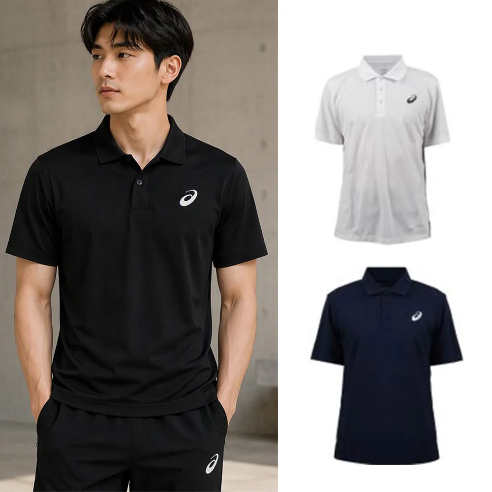 【asics 亞瑟士】短袖POLO衫吸濕快乾-台灣製 排汗 團體服 上衣 休閒(2033C182-001 2033C182-400)