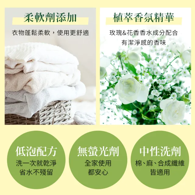 【LION 獅王】香氛柔軟濃縮洗衣精-抗菌白玫瑰 850gx4入