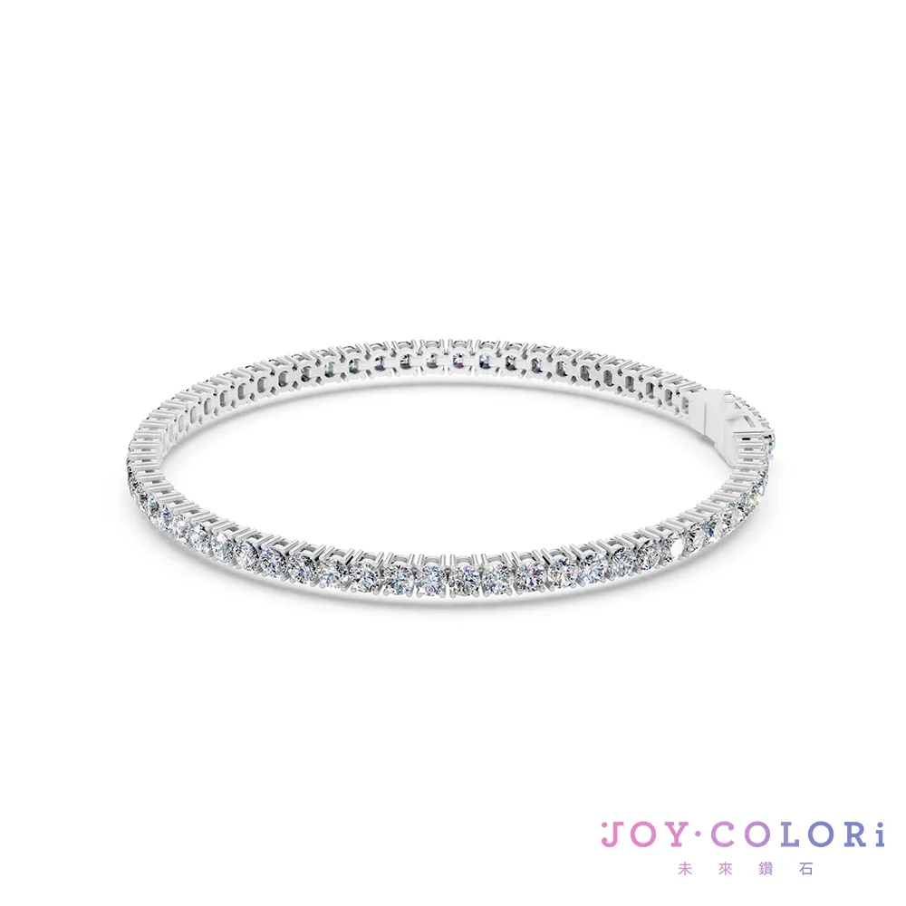 【JOY COLORi 未來鑽石】10K金 總重3.2克拉 鑽石手鍊 網球手鍊(培育鑽石 Eternity 永恆系列 BRE302LGVB)