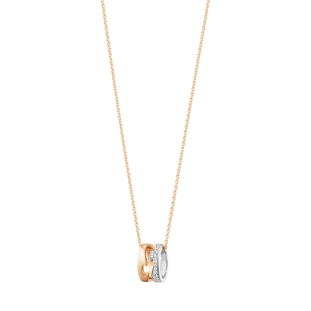 【Georg Jensen 喬治傑生】FUSION 項鍊(18K玫瑰金 18K白金 鑽石)