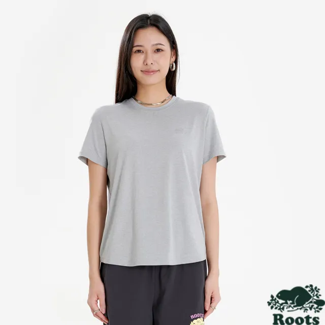 【Roots】RENEW KNIT CLASSIC 短袖上衣 (灰色)