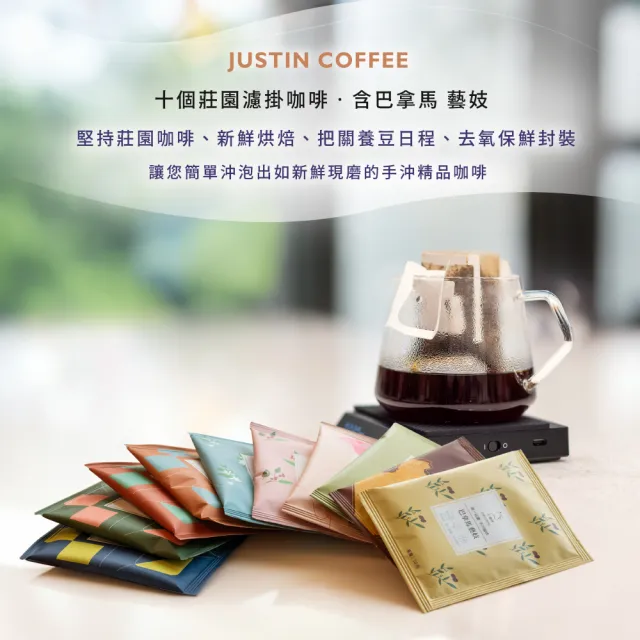 【JC咖啡】十個莊園濾掛咖啡x各1包(10gx10包;無外盒;共10包;含巴拿馬藝妓;小紙箱環保包裝)