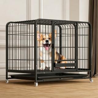 【匠俱】加厚方管狗籠 78×54×70cm 大中小型犬通用別墅籠 金毛中型犬家用圍欄狗窩 加固耐咬居家飼養籠