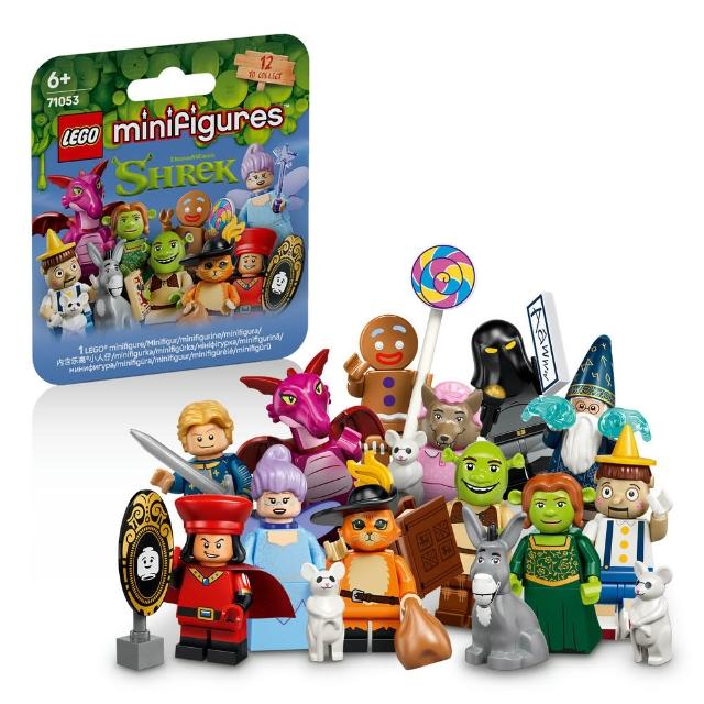 【LEGO 樂高】Minifigures 71053 史瑞克系列(隨機驚喜盒 角色人偶 禮物 玩具)