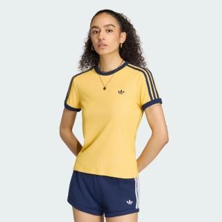 【adidas 愛迪達】3s Cali Tee 女 T恤 運動上衣 休閒短袖 黃藍 復古 KS9990