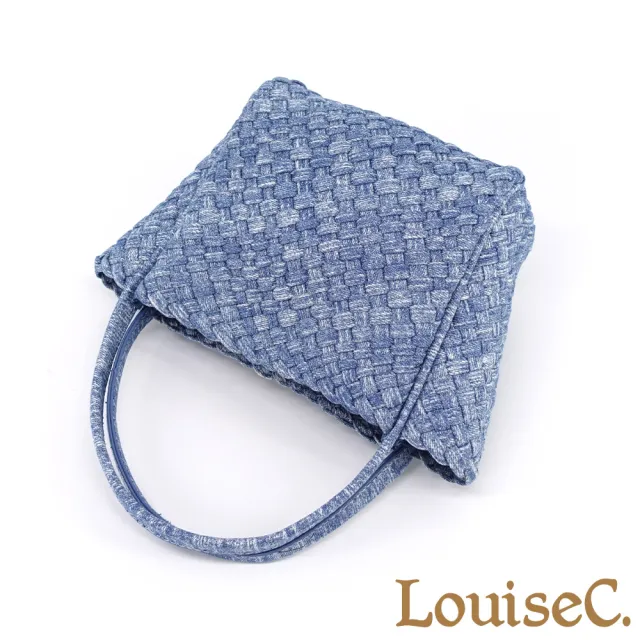 【LouiseC.】雙11 Tree House 丹寧牛仔布 可拆式子母包 刷白手工編織 托特TOTE 手提斜背小包 2色 CC2428-09