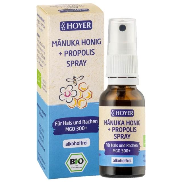 【德風健康館】HOYER 麥蘆卡蜂膠20ml*1瓶(蜂膠噴霧 麥盧卡蜂蜜 無酒精 propolis)