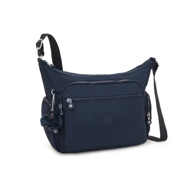 【KIPLING】『牛角包』碧海深藍多袋實用側背包-GABBIE 女包