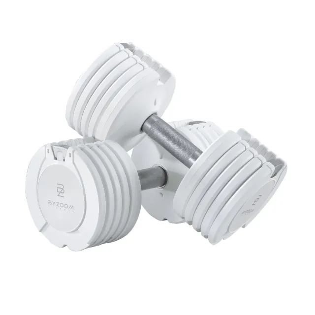 【BYZOOM FITNESS】Pure Series 10kg(22lb) 5段重量可調式啞鈴 白/黑二色 雙入