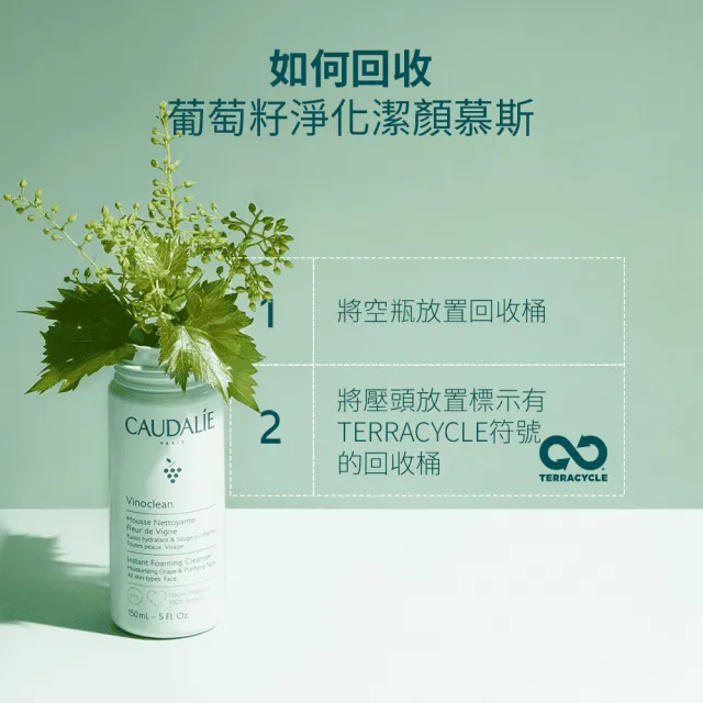 【CAUDALIE 歐緹麗】葡萄籽淨化潔顏慕斯150mlx3(歐美爆紅/居家SPA/獨家組合)