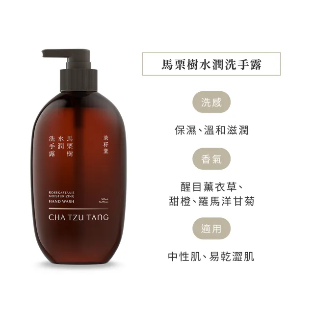【茶籽堂】溫和保濕洗手露300mL｜紓壓植萃香氣(肖楠葉純淨/馬栗樹水潤/乾性肌/中性肌)