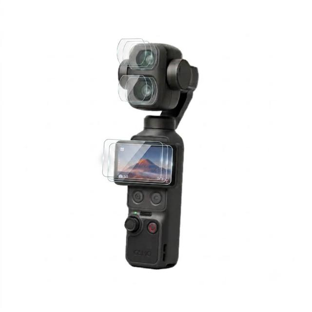 【deerekin】DJI Osmo Pocket 4P 雙鏡頭+主螢幕 鋼化貼 保護貼(3組入/共有9片)