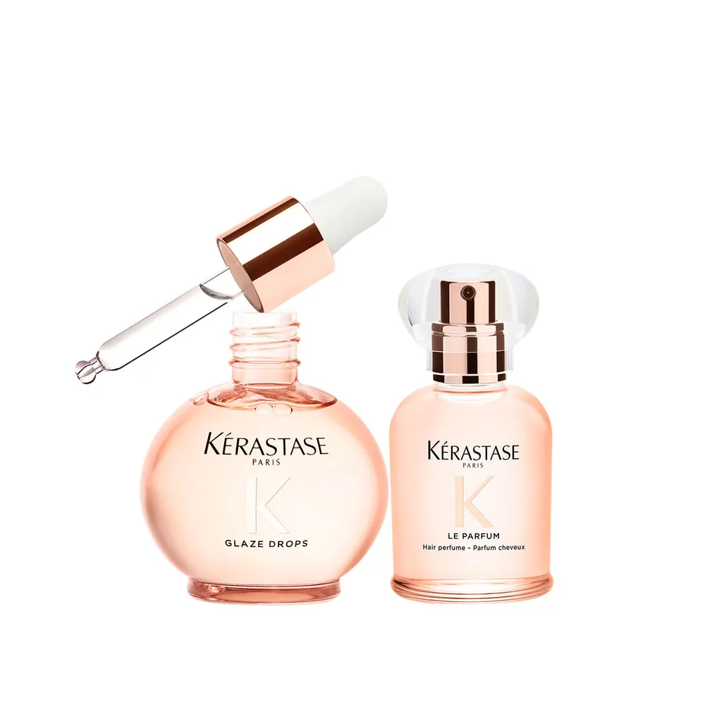 【KERASTASE 巴黎卡詩】釉光香頌奢寵香氛組(小粉球/護髮精油/髮油+髮香水)