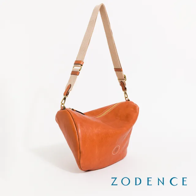 【ZODENCE 佐登司】HAN義大利植鞣革不對稱斜背包-大