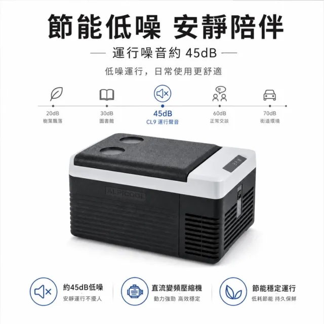 【Alpicool】冰虎 9公升 單槽行動冰箱 車用移動冰箱 露營 壓縮機 冷藏冷凍 置杯槽新版 CL9 總代理公司貨