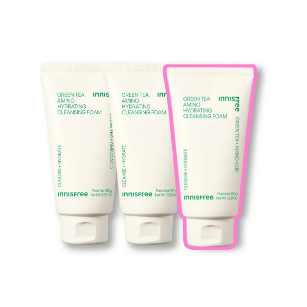 【innisfree】買2送1★綠茶保濕胺基酸潔面乳150g