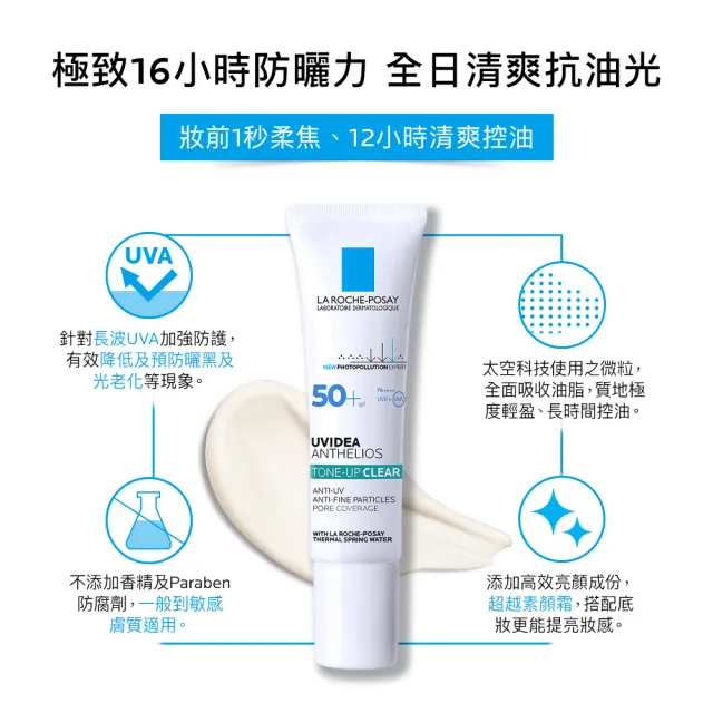 【理膚寶水】全新亮顏控油雙星組★全護極致抗油光防曬亮白乳 30ml+全護清透亮顏防曬隔離乳 30ml_L