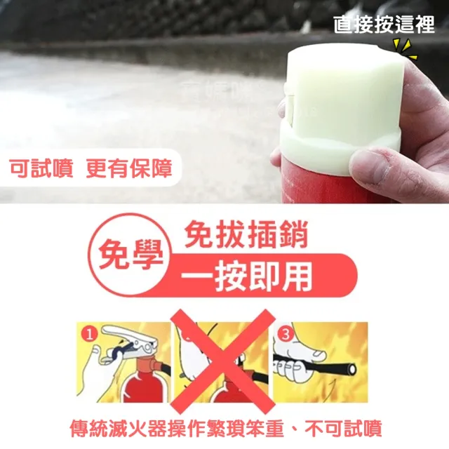 【寶媽咪】百分百台灣製半價換新終身保固滅火劑-1入(消防署檢驗認證/四用型小滅火劑/火災/車用滅火劑)