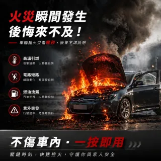 【寶媽咪】2+2入台灣製強效滅火劑(檢驗認證/輕便/噴力強/地震/防災/攜帶式滅火/火災/車用滅火)