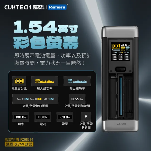 【CUKTECH 酷態科】20號 P23 25000mAh 90Wh 210W 2C1A三孔 大容量行動電源(數顯 可充筆電 大陸3C認證 CCC)
