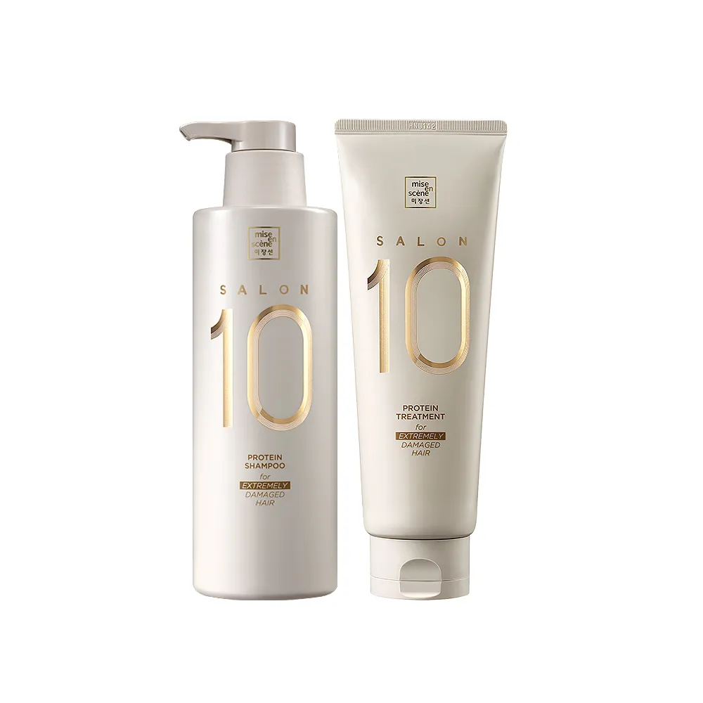【miseenscene 魅尚萱】官方直營 Salon 10沙龍級多重胺基酸洗髮精500ml/護髮霜 250ml X2入(多款任選)