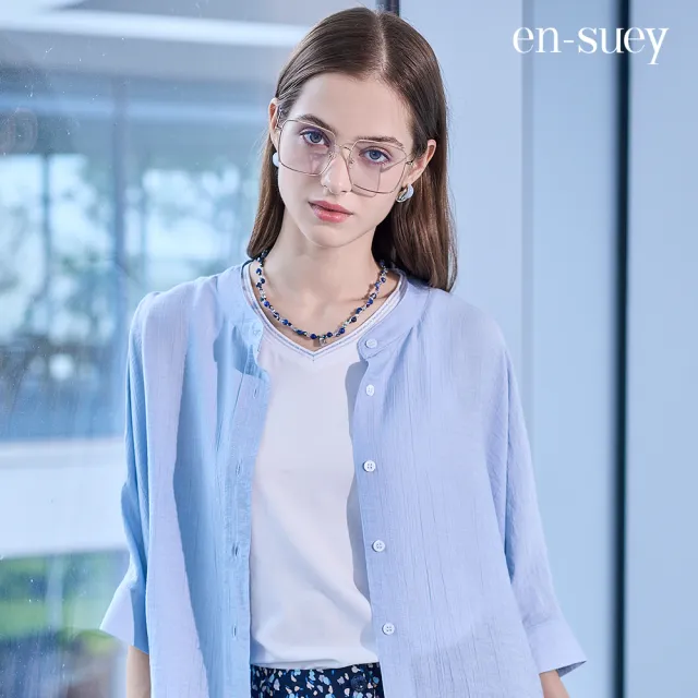 【en-suey 銀穗】EU彈性V領背心上衣-女