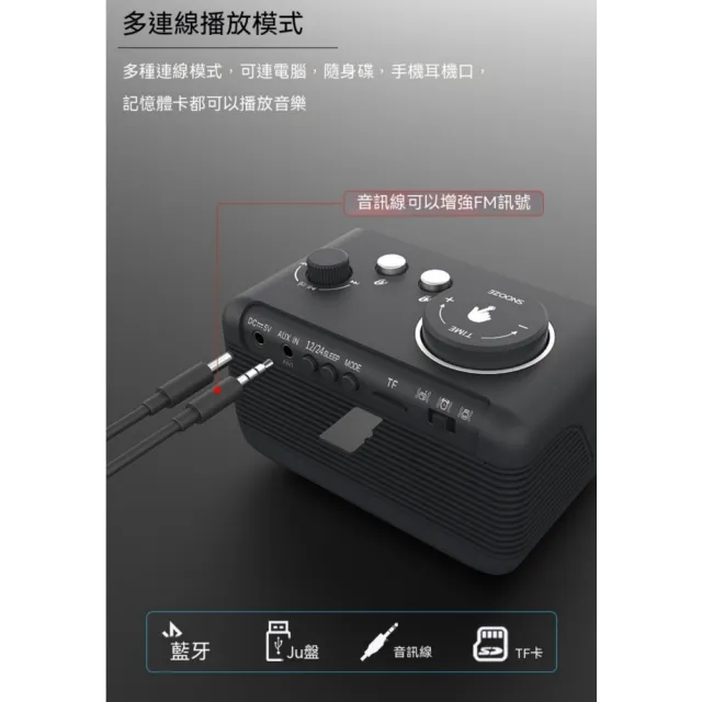 【諾必行】M9藍牙鬧鍾音箱 多功能桌面床頭無線時鍾 迷妳家用音響 藍牙音響