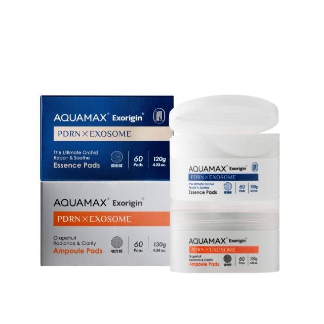 【AQUAMAX 奧科美氏】PDRN雙核心亮采舒敏棉片120片｜舒敏修護、角質拋光、濕敷補水、貼妝